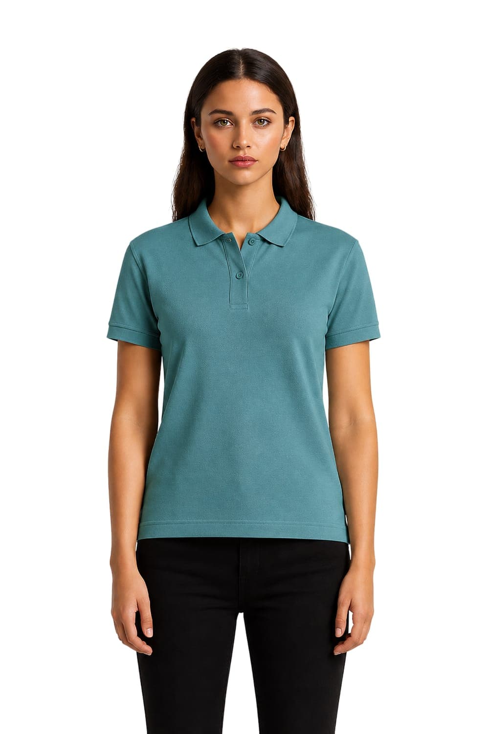 Classic Cotton Polo in navy, back view
